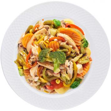 Овощи на пару «Восточная курица»
